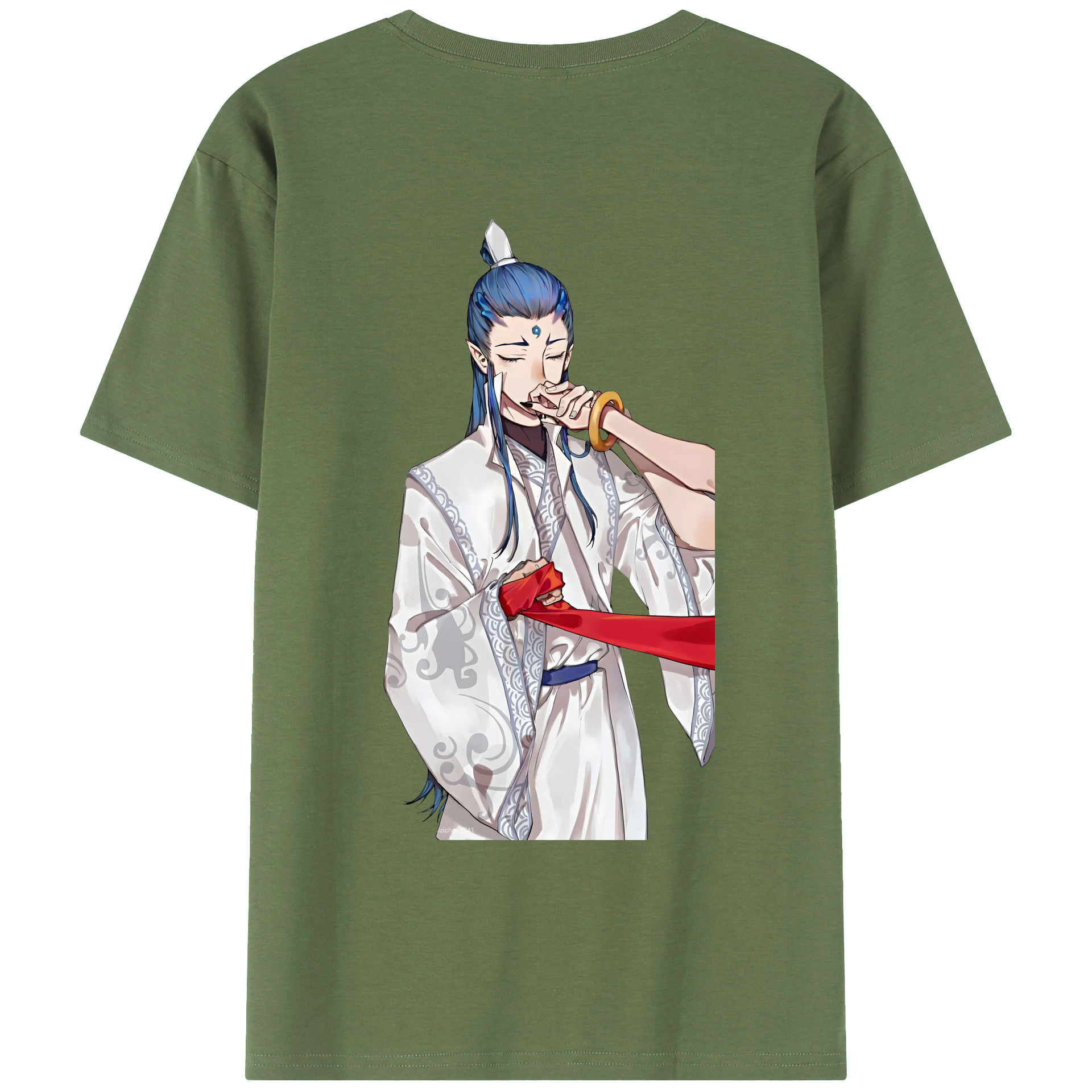 （画像用） Ne Zha 2 ナタ 魔童の大暴れ 綿100％ メンズ半袖Tシャツ（バックプリント） 通気性